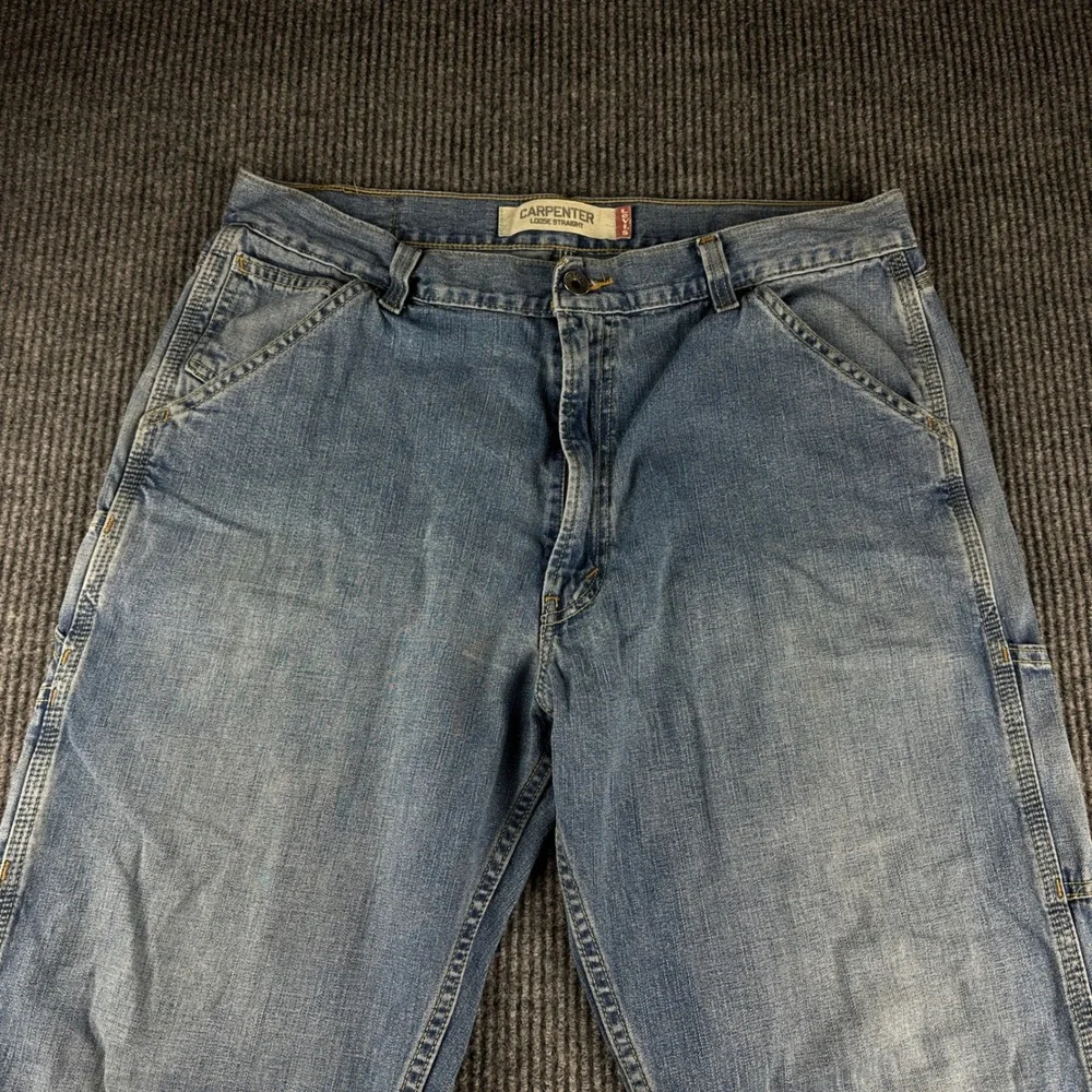 Levis Carpenter Loose Straight Jeans Mens 36x30 Blue Denim Utility Work Pants